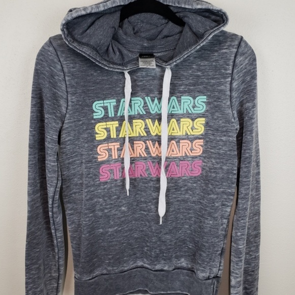 Starwars pull over gray hoodie with colorful print - Picture 3 of 6